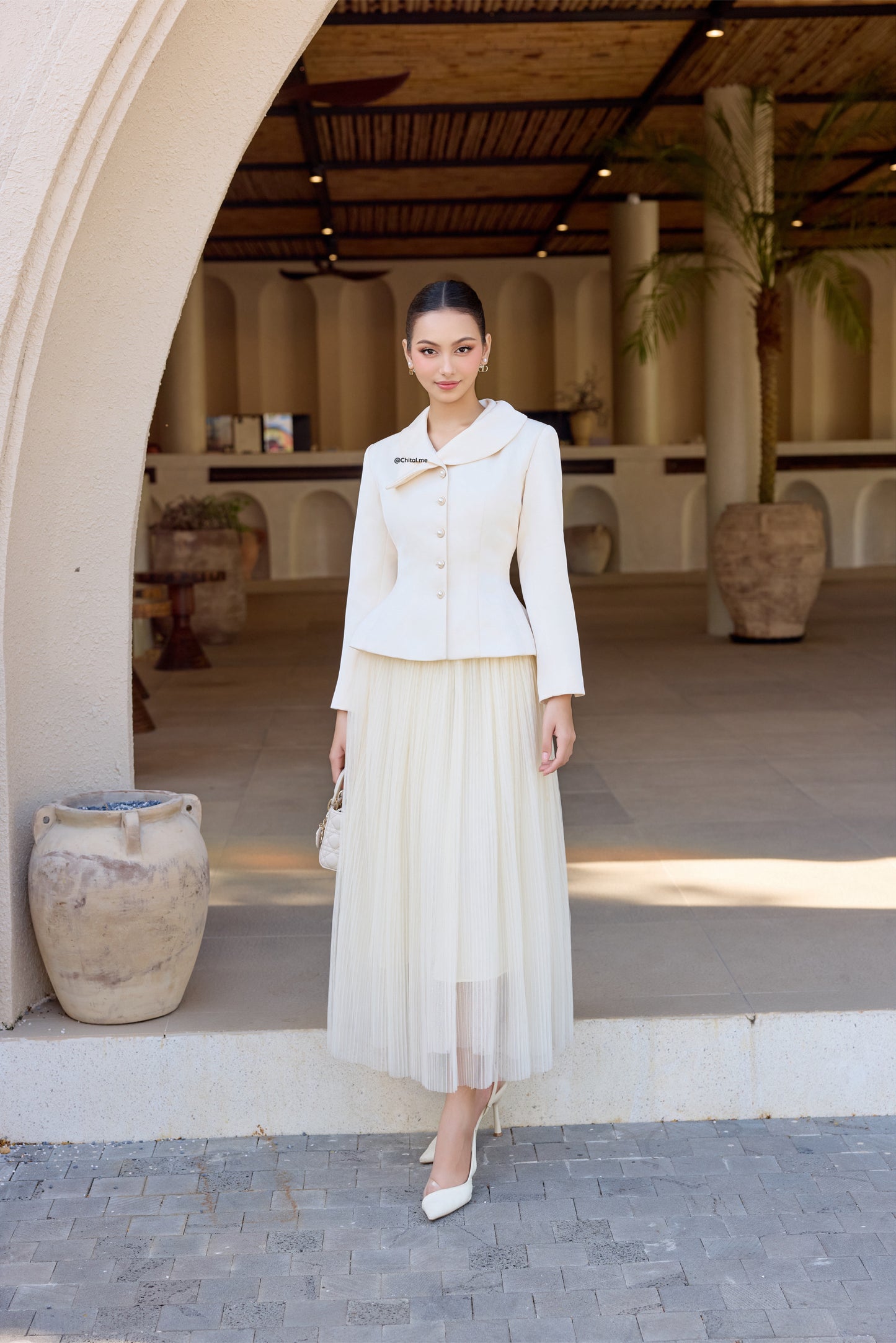 ivory blazer and skirt set