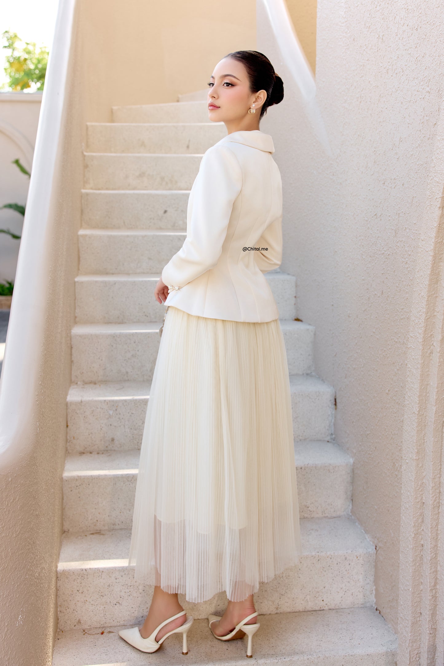 ivory blazer and skirt set