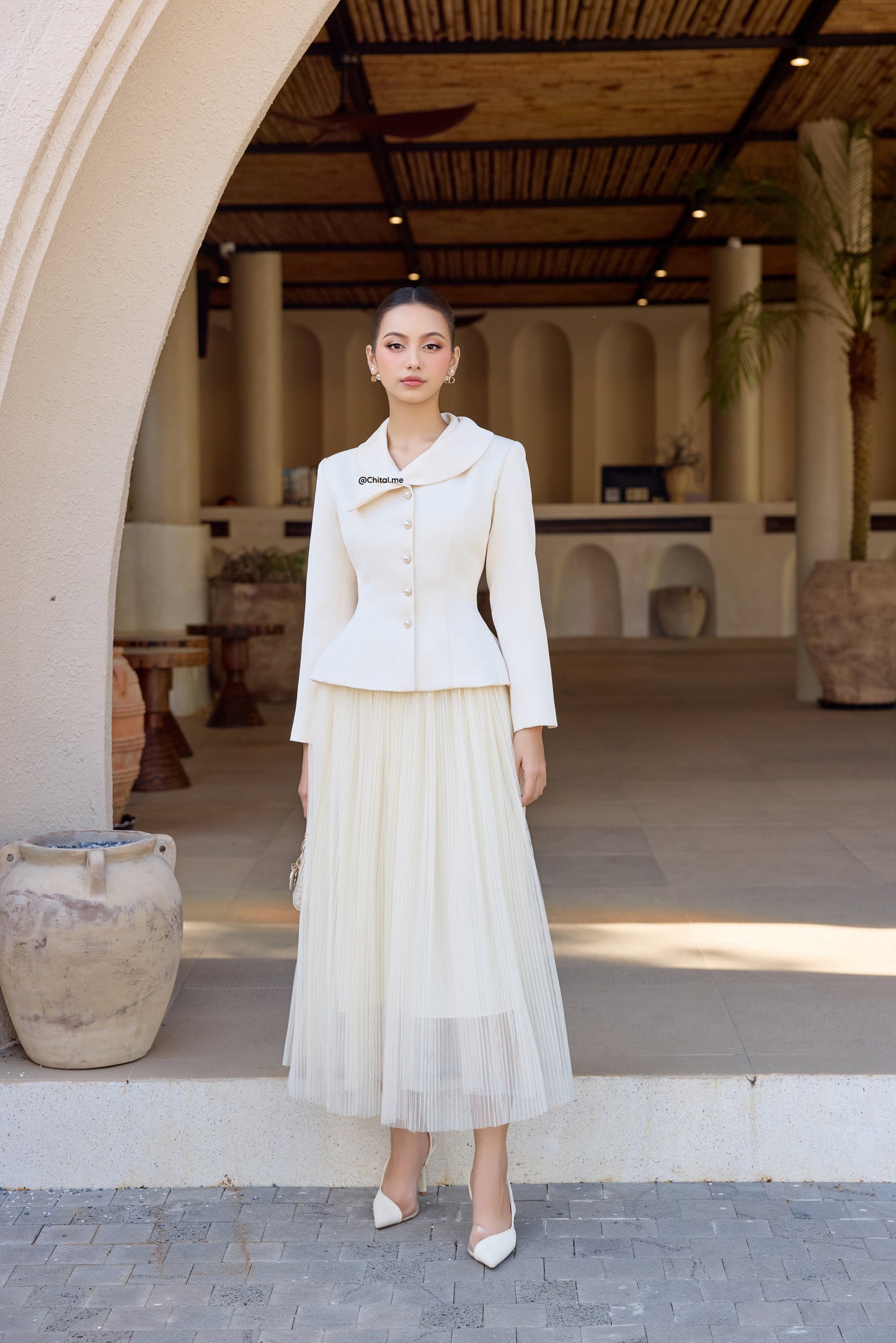 ivory blazer and skirt set