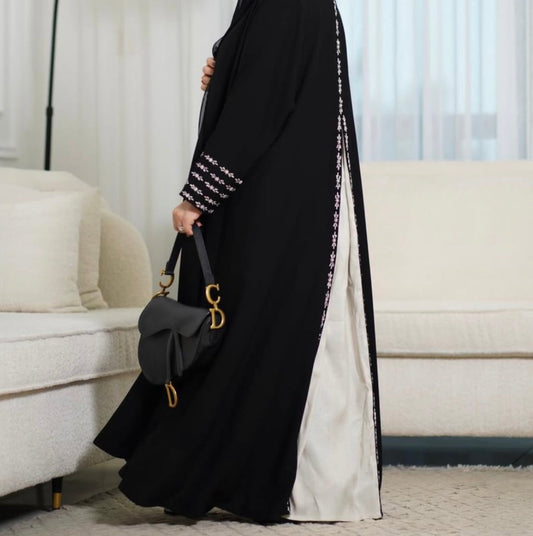 Ivory Veil Abaya