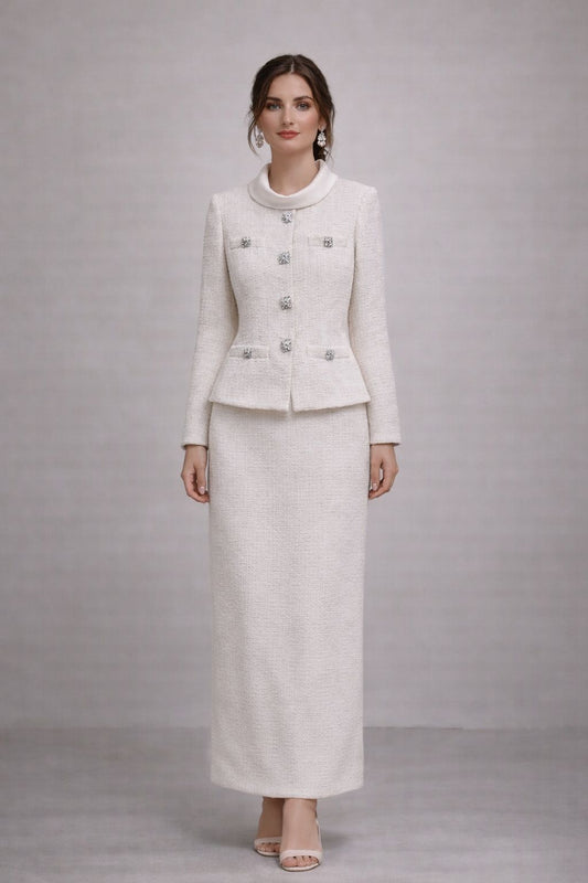 Off-White Blazer & Skirt Set