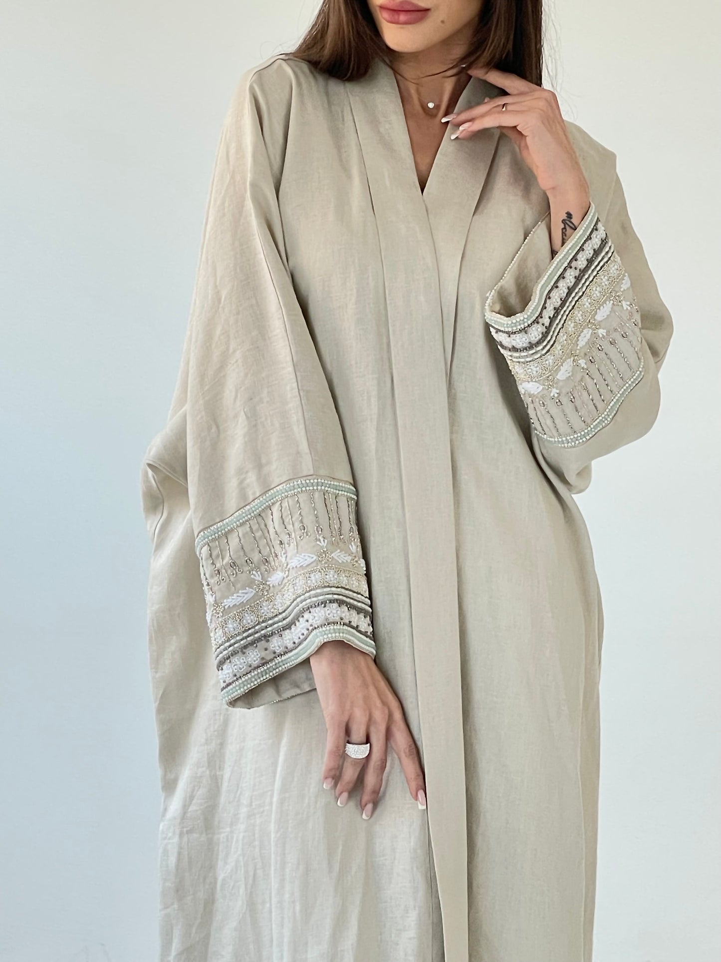 Pearl Loom Linen Abaya