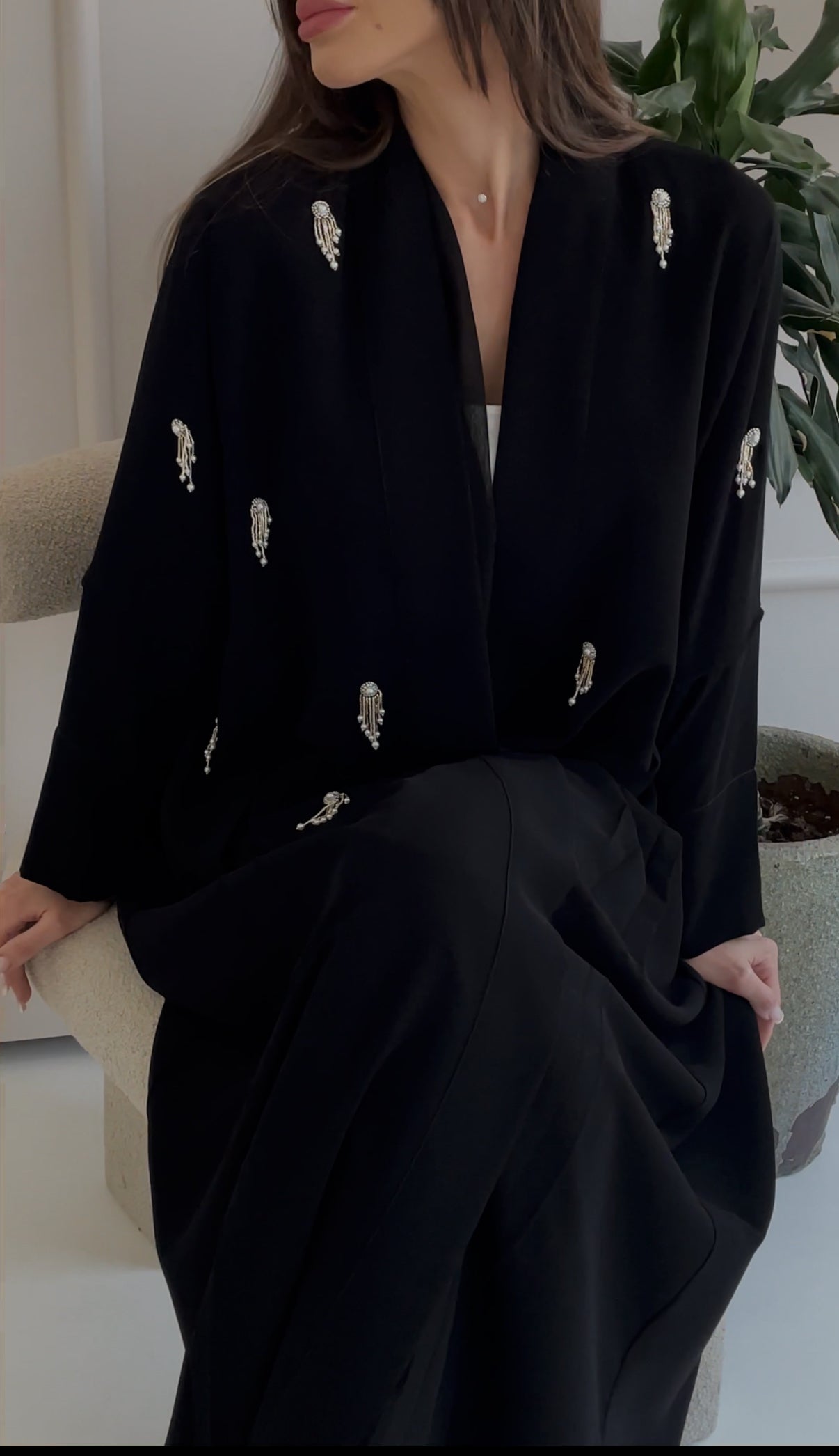 Silver Rain Abaya