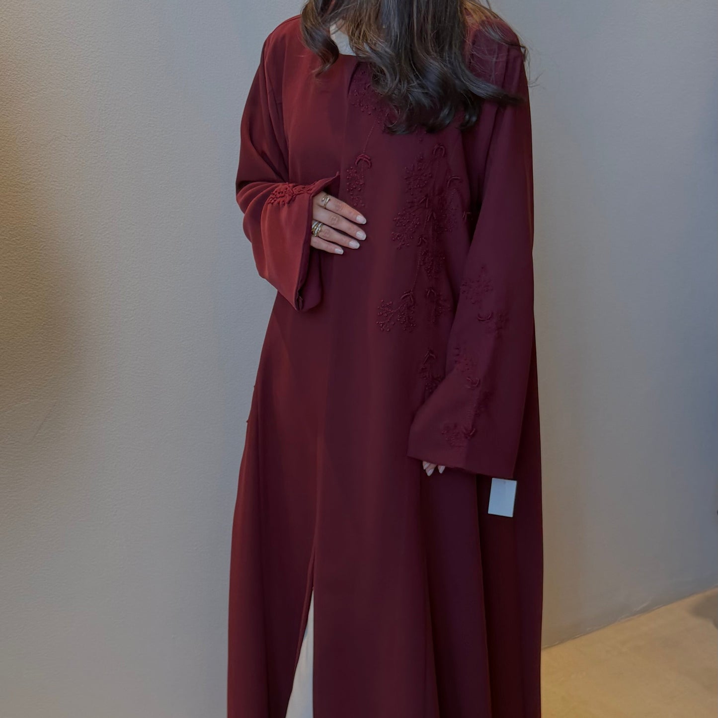 Burgundy Blossom Abaya