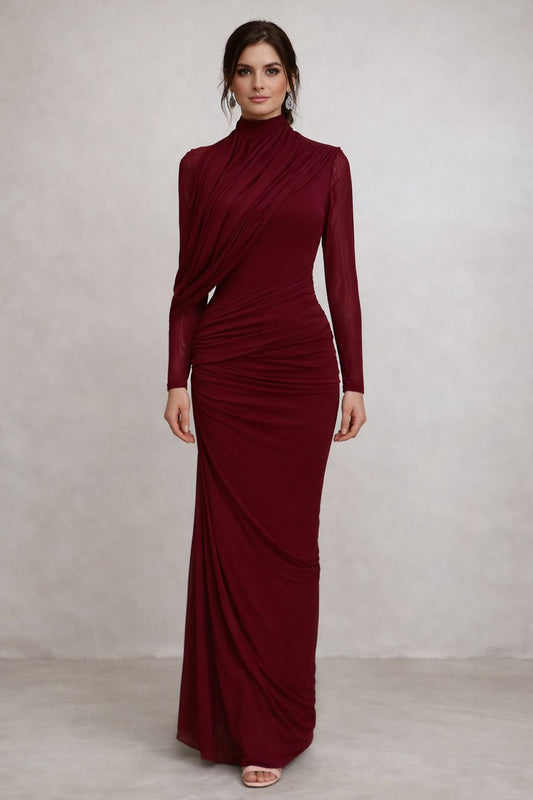 Burgundy Maxi Dress – Aura Edition