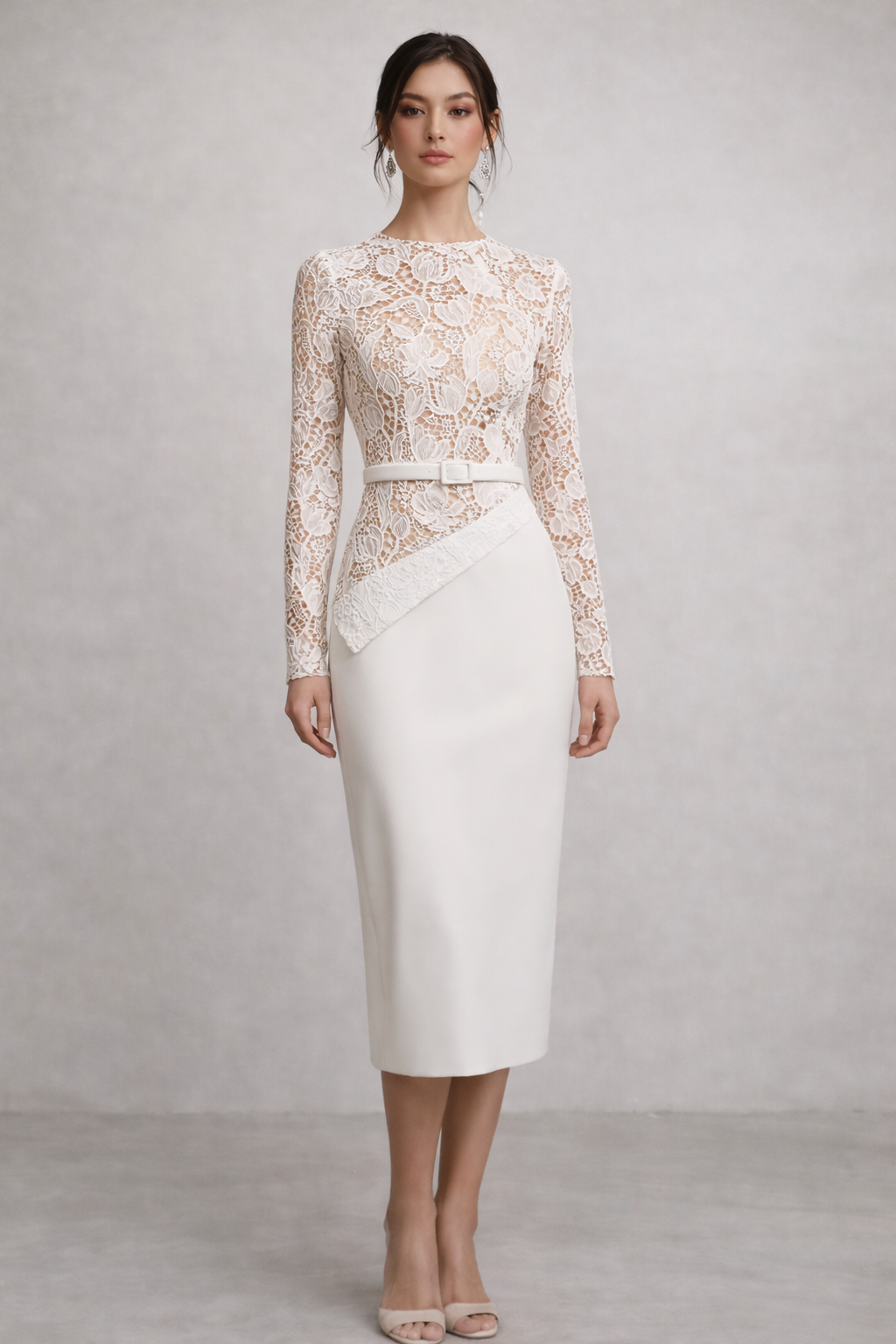 Soft Off-white Lace Dress