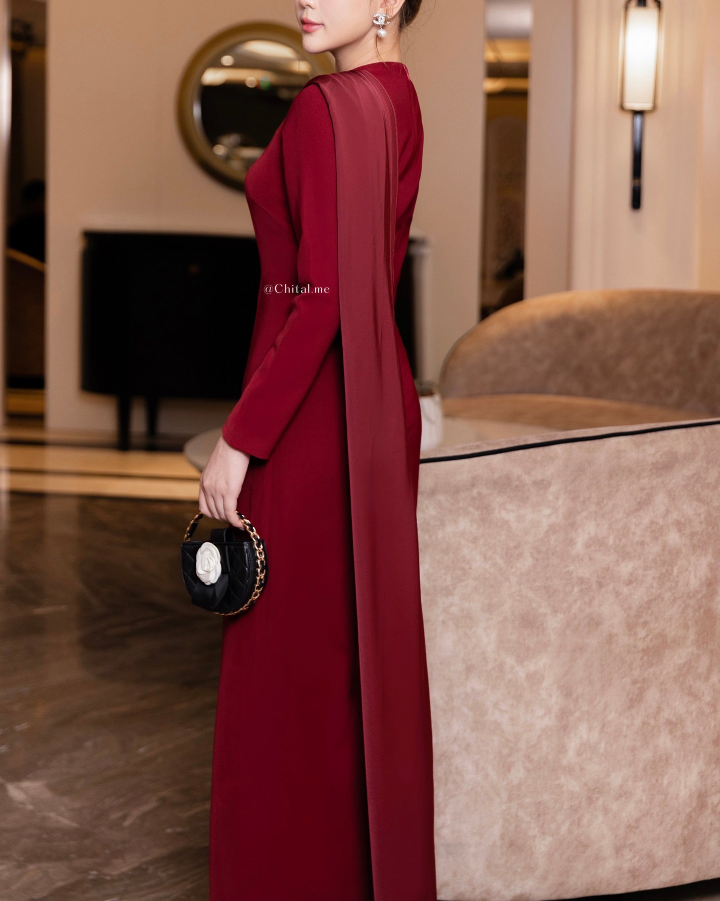 Burgundy maxi dress